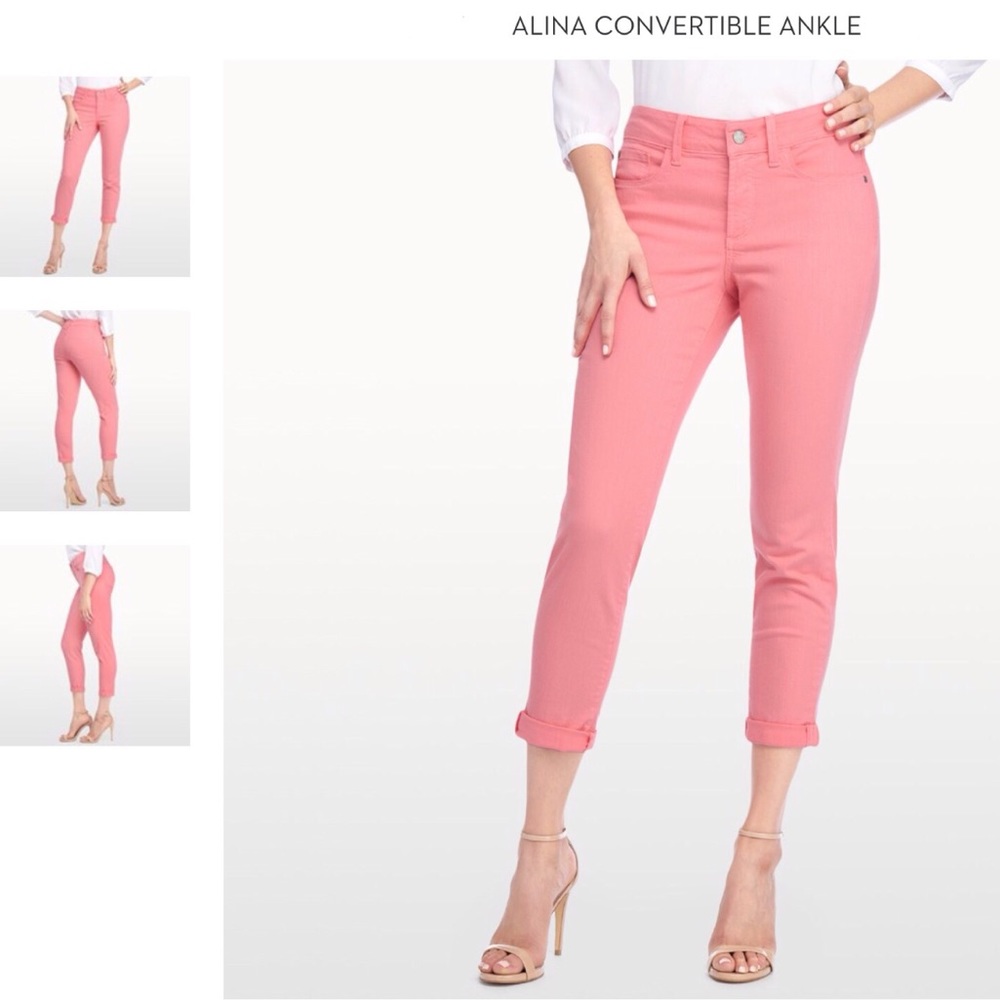 NYDJ 8 Jeans Alina Convertible Guava Ankle Pants